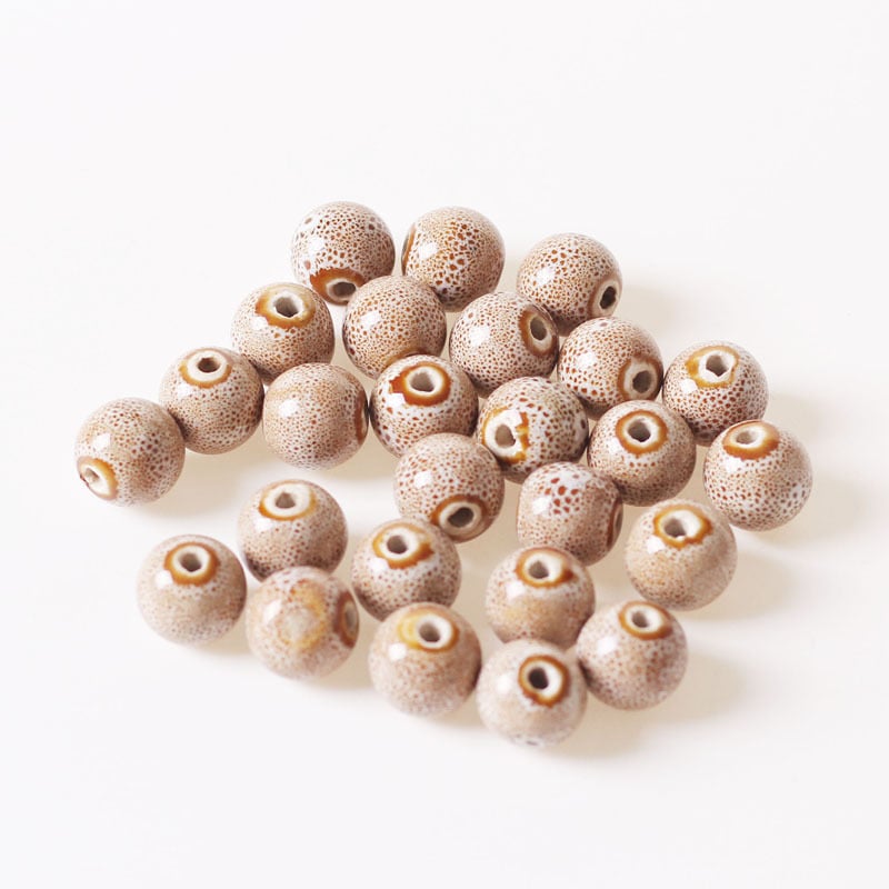 Keramičke kružne perle promjera 14 mm s cvjetnom glazom, za DIY pletenje perli — labave perle za narukvice i lančiće