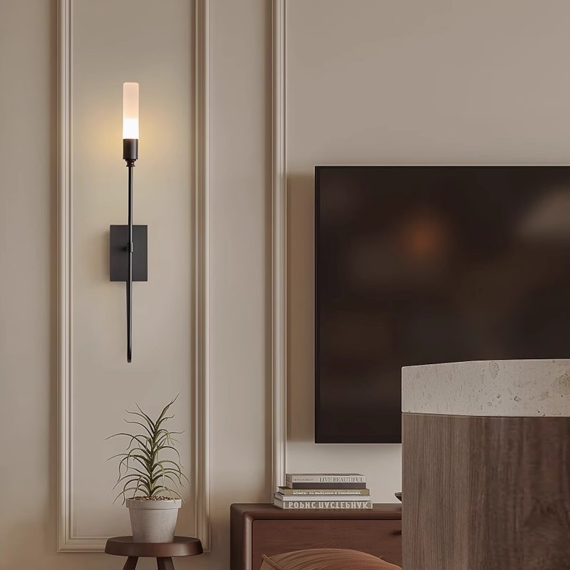 Zidna svjetiljka s dvije glave – postmoderni moderni minimalistički LED metalni okvir s akrilnim sjenilom