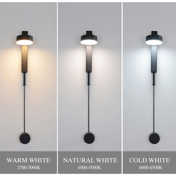 Skandinavska minimalistička moderna zidna lampa, dimmable LED rasvjeta za dnevni boravak, čitanje i spavaću sobu