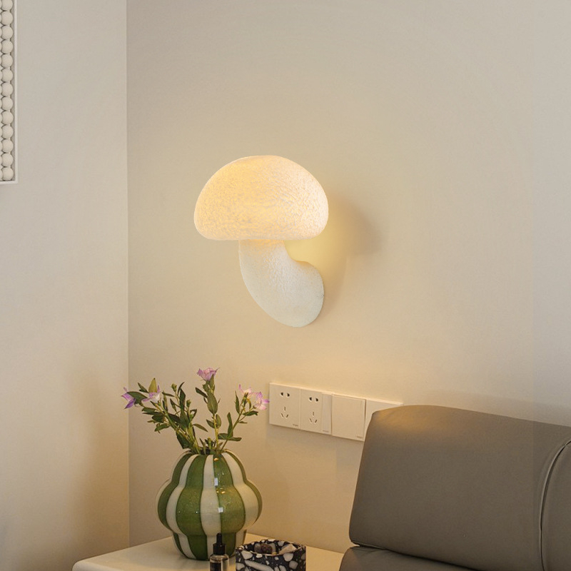 Stenska lampa u obliku gljive, kremasti francuski vintage stil, za dnevni boravak, hodnik, stepenice i vanjsko osvjetljenje