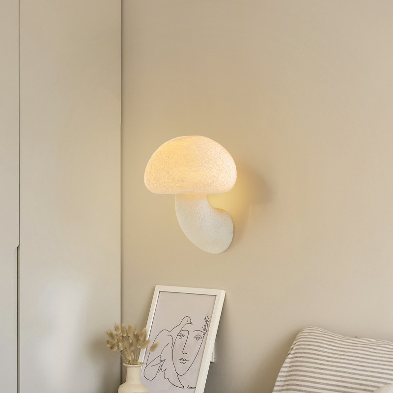 Stenska lampa u obliku gljive, kremasti francuski vintage stil, za dnevni boravak, hodnik, stepenice i vanjsko osvjetljenje