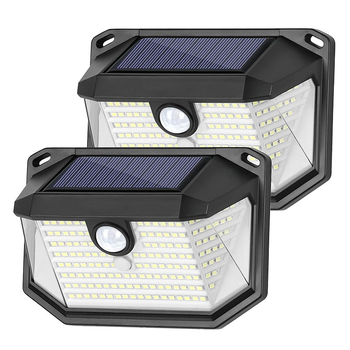 Solarna zidna svjetiljka sa senzorom pokreta, vanjska, 178 LED, za dvorište, garažu i cestu