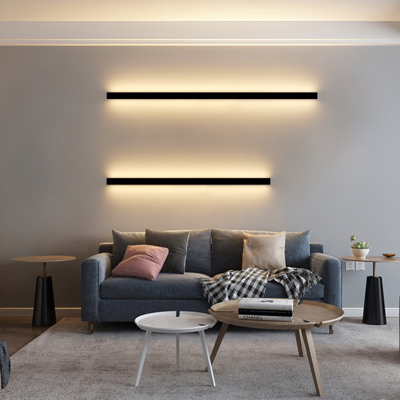 Nordijski minimalistička LED zidna svjetiljka s dugom trakom, za spavaću sobu i dnevni boravak, aluminij, 220V, 26x36 cm