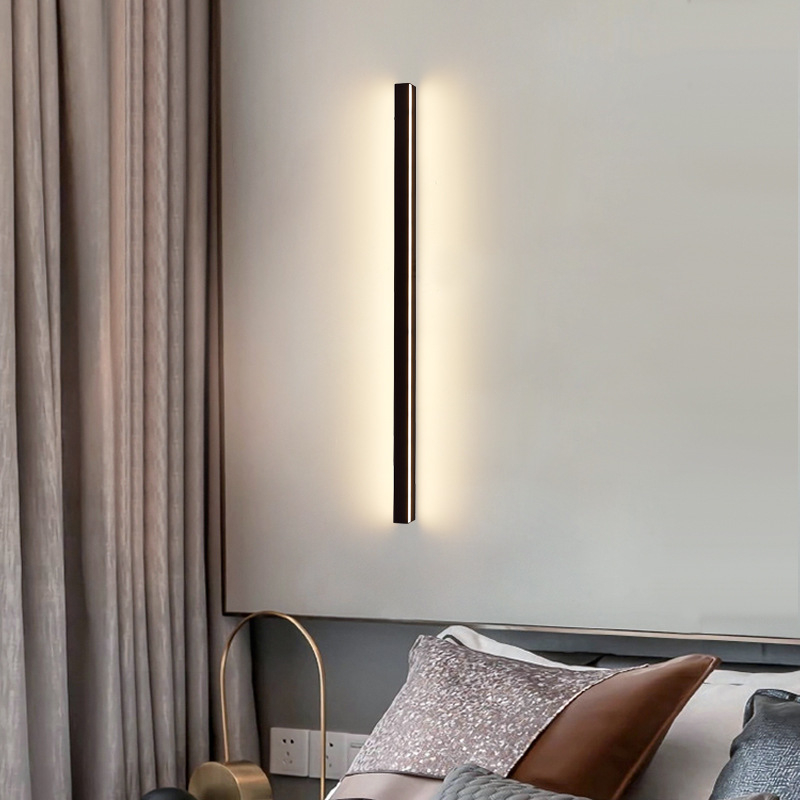 Nordijski minimalistička LED zidna svjetiljka s dugom trakom, za spavaću sobu i dnevni boravak, aluminij, 220V, 26x36 cm