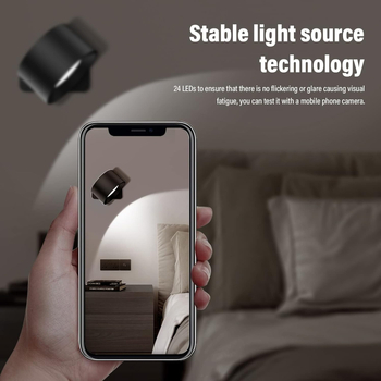 USB magnetska zidna lampa za ormarić, lampica za čitanje pored kreveta, dodirna lampica, upravljanje aplikacijom u spavaćoj sobi, 360° noćno svjetlo