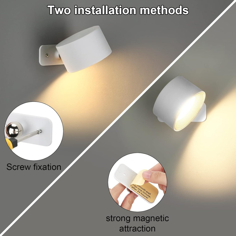 USB magnetska zidna lampa za ormarić, lampica za čitanje pored kreveta, dodirna lampica, upravljanje aplikacijom u spavaćoj sobi, 360° noćno svjetlo