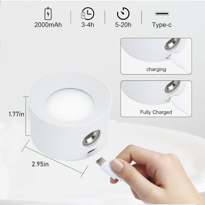 USB magnetska zidna lampa za ormarić, lampica za čitanje pored kreveta, dodirna lampica, upravljanje aplikacijom u spavaćoj sobi, 360° noćno svjetlo