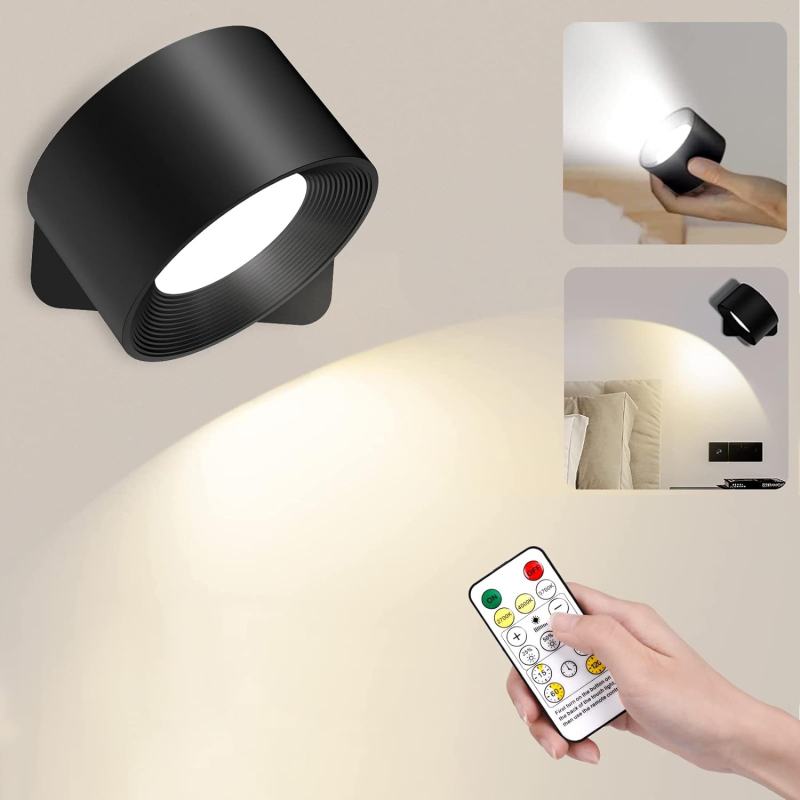 USB magnetska zidna lampa za ormarić, lampica za čitanje pored kreveta, dodirna lampica, upravljanje aplikacijom u spavaćoj sobi, 360° noćno svjetlo