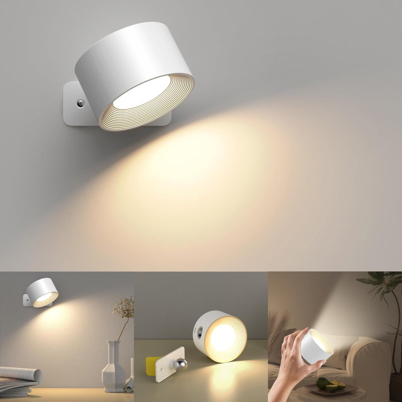 USB magnetska zidna lampa za ormarić, lampica za čitanje pored kreveta, dodirna lampica, upravljanje aplikacijom u spavaćoj sobi, 360° noćno svjetlo