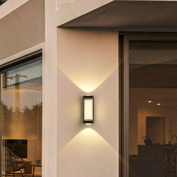 ABS vanjska LED vodootporna Zidna svjetiljka, IP65, 12 LED, 3000K, 120° snop, 85-265V, plastično kućište, 0,5 kg, moderno zidno svjetlo za unutarnju i vanjsku upotrebu
