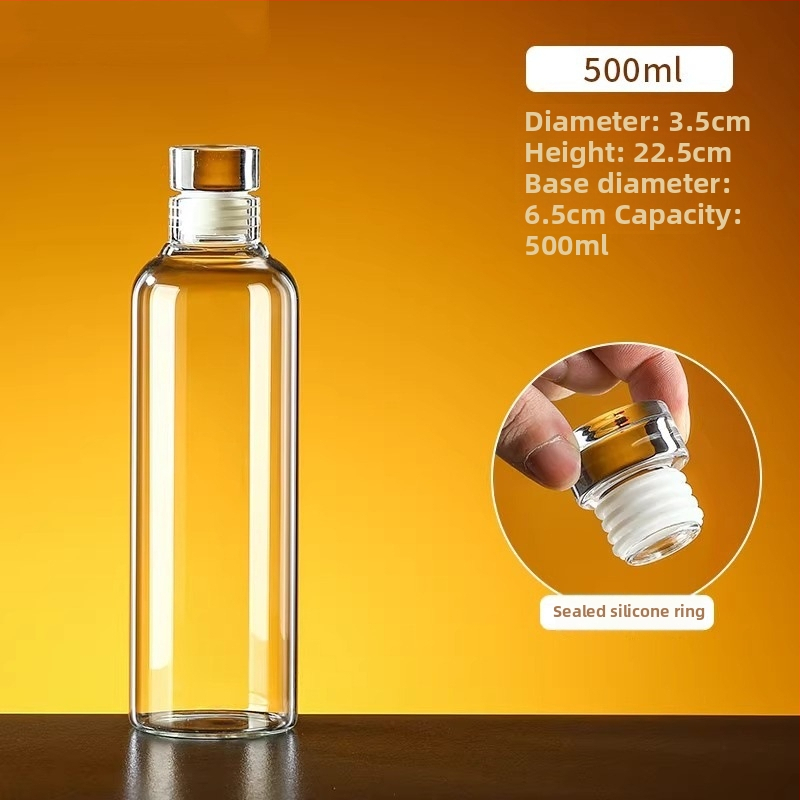 Vysoko borosilikátové sklenené fľaše na alkohol a čajový olej, uzavreté, potravinárska kvalita, objemy 300/500/750/1000 ml