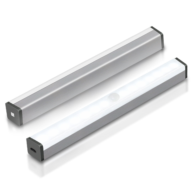 Prilagodljiva pametna lampica sa senzorom pokreta za garderobu, USB napajanje, aluminijska LED traka, noćna lampica s mogućnošću podešavanja jačine svjetla