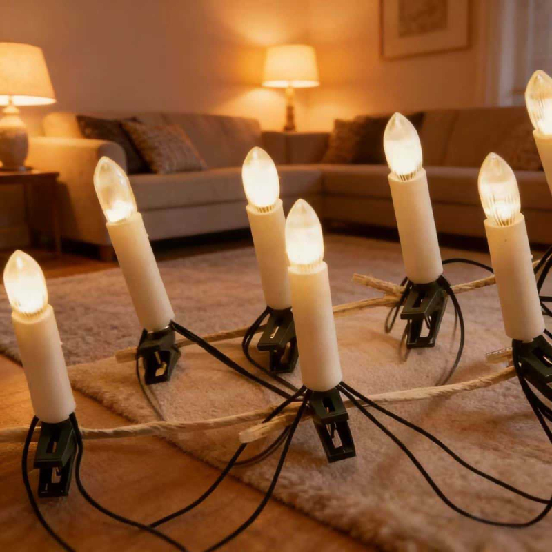 LED svijeće za božićnu atmosferu, ukrašavanje božićnog drveta, unutarnje noćno svjetlo