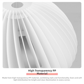 PP tikvasto sjenilo lampe, bijelo, za lustere ili stojeću lampu, retro dizajn