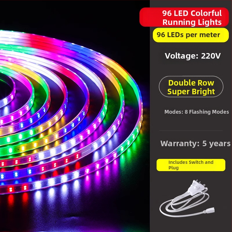LED reklamna traka s promjenjivim bojama, vanjska vodootporna neonska reklama, 220V