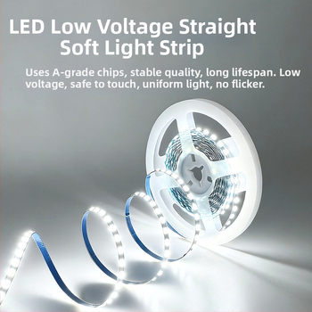 Niskonaponski 5 mm LED trak za vitrine supermarketima, duljina 1,12 m, 120 LED-ova, 12–24 V, 10 W/m, CRI ≥ 80, kut snopa 120°, dimabilan, nije vodootporan, ugrađeno osvjetljenje za kućnu dekoraciju