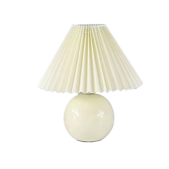 Mala plisirana stolna lampica za spavaću sobu, nordijska keramička noćna lampa, minimalistički stil, ugodna za oči, podesiva jačina svjetla, tri boje režima