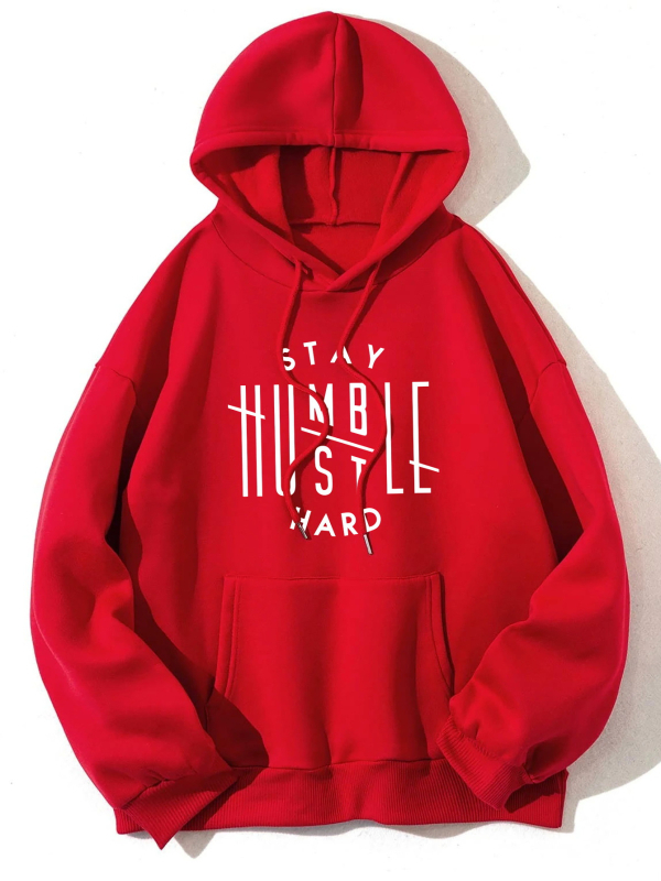 Ženski flis hoodie s kapuljom, jednobojna boja, natpis slovima, džep kengura i vezice