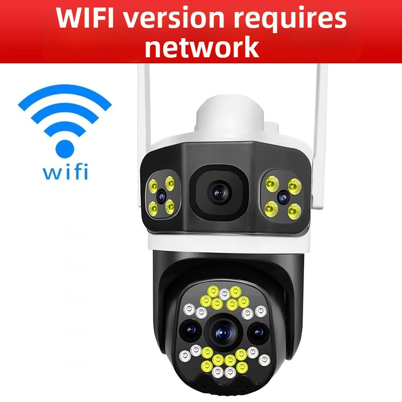 4G offline megfigyelő kamera, háromkijelzős 360° vezeték nélküli kijelző, WiFi monitor, távoli kültéri interkom és éjjellátás