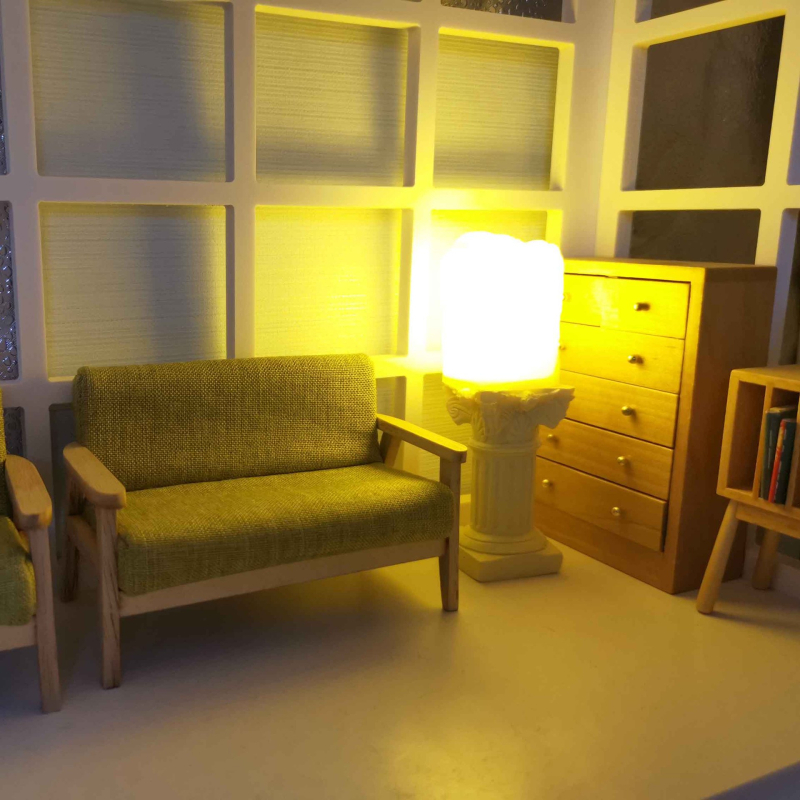 Miniaturni retro rimski svijećnjak, podna lampa za kućicu lutaka BJD – osvjetljavajući dodatak