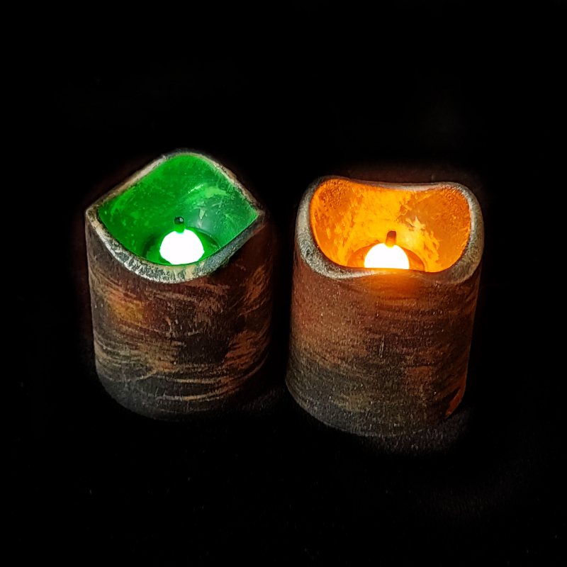 LED električna svijeća s obojenim premazom i efektom suza, dekor za Halloween i Božić