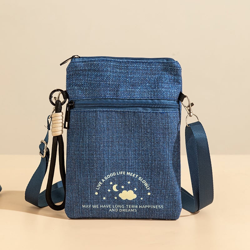 Crossbody denim organizator dokumenata za putovanja – putovnica, karte, osobna iskaznica, kartice i telefon