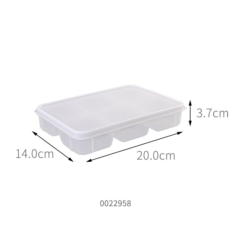 SANADA cutie de depozitare pentru frigider cu compartimente divizate pentru menținerea prospețimii și depozitarea condimentelor, material alimentar, potrivită pentru congelator