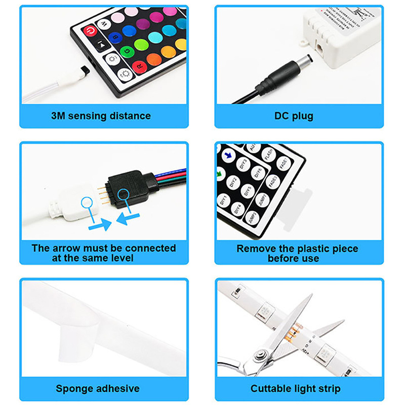 RGB LED trakica, 60 LED, 12V, promjenjivi RGB, regulacija jačine, vodootporna, pozadinsko osvjetljenje televizora, blister pakiranje