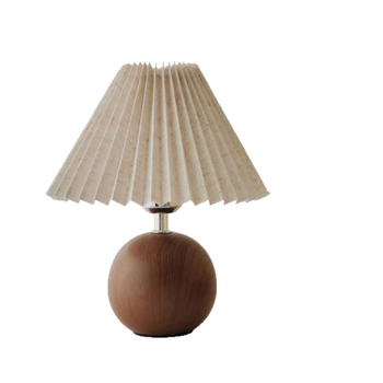 Nordijska stolna lampa s plisiranim abažuruom, noćna svjetiljka za spavaću sobu, dekorativna retro lampa