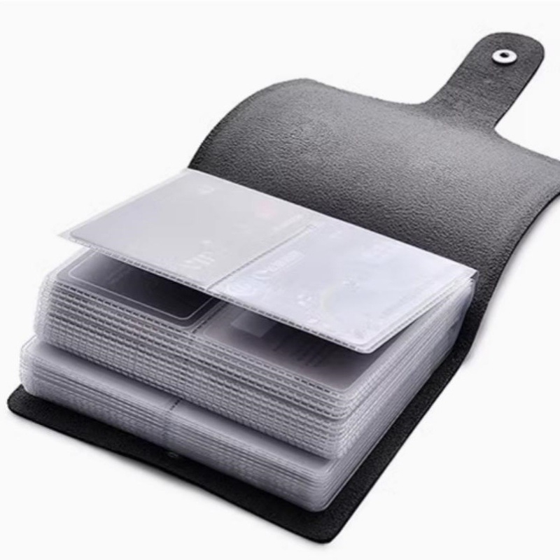 Držač za kartice u korejskom stilu, unisex, višestruki pretinci za kartice, minimalistički dizajn s velikim kapacitetom, 60 pretinaca za kartice, zaštita od demagnetizacije