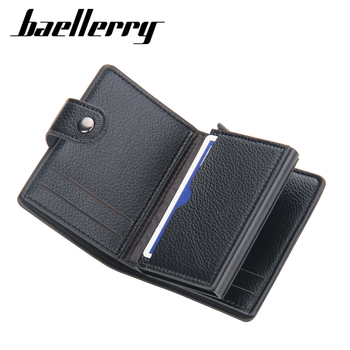Baellerry muški RFID držač kartica sa kopčom, kratki stil, automatski izbacivač kartice, aluminijsko kućište, zaštita od krađe i magnetskog smetanja