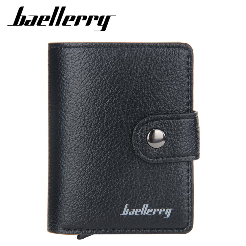Baellerry muški RFID držač kartica sa kopčom, kratki stil, automatski izbacivač kartice, aluminijsko kućište, zaštita od krađe i magnetskog smetanja