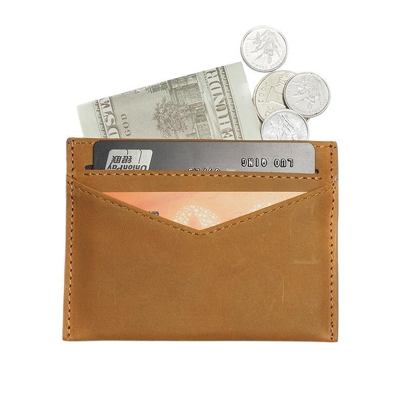 Držač kartica RFID od prave kože, kompaktna mini novčanik, ultra-tanki dizajn, zaštita od krađe