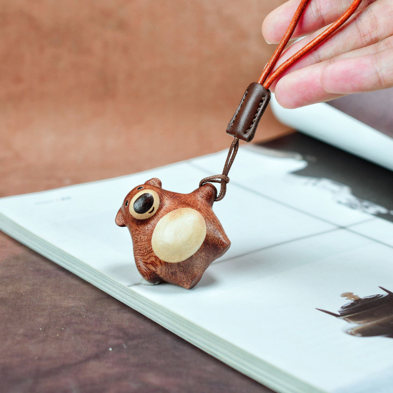 Novi drveni Totoro privjesak, slatka dekoracija za dom i ured, drveno rezbarenje, kreativni dizajn