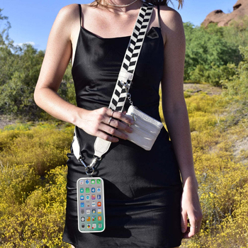 Odvojivi kaiš za telefon s novčanikom, PU materijal, geometrijski uzorak, gradski stil