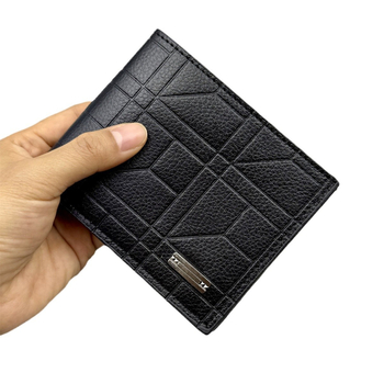 Férfi pénztárca koreai stílusban, minimalist design, nagy kapacitás, PU bőr Lychee textúrával, méret 11,5 × 9,5 × 1,5 cm