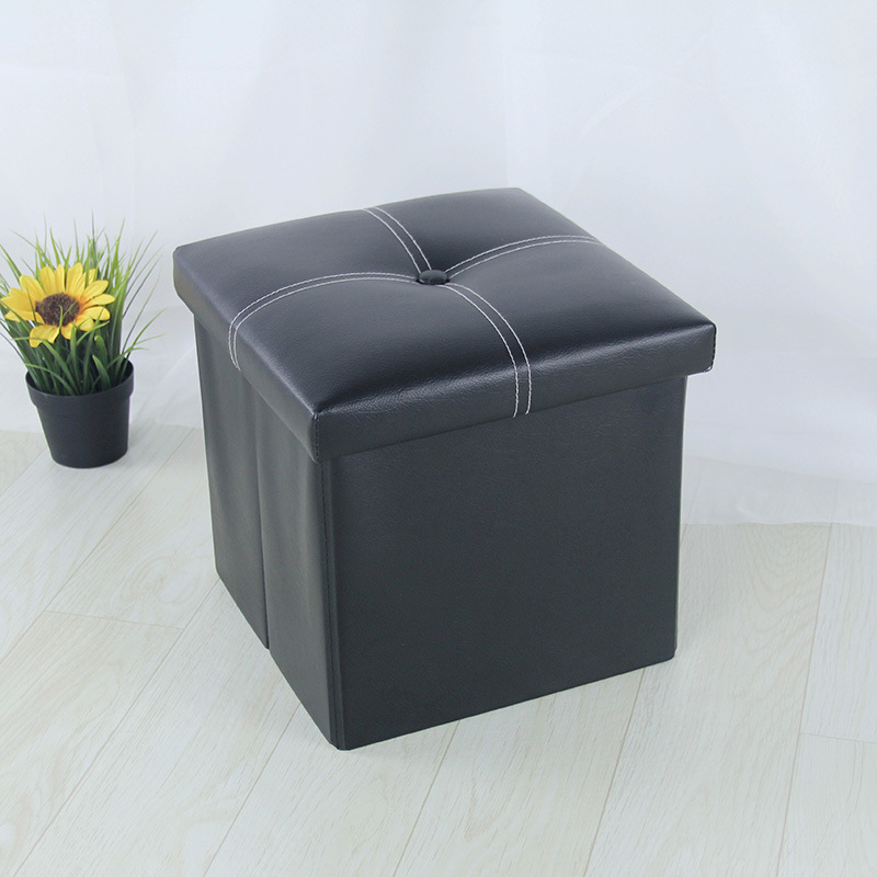 PU kožni minimalistički stolić za pohranu – kvadratna kutija za pohranu i sklopiva stolica za odrasle, E18. Dimenzije: 30x30x30 cm, 38x38x38 cm, 76x38x38 cm