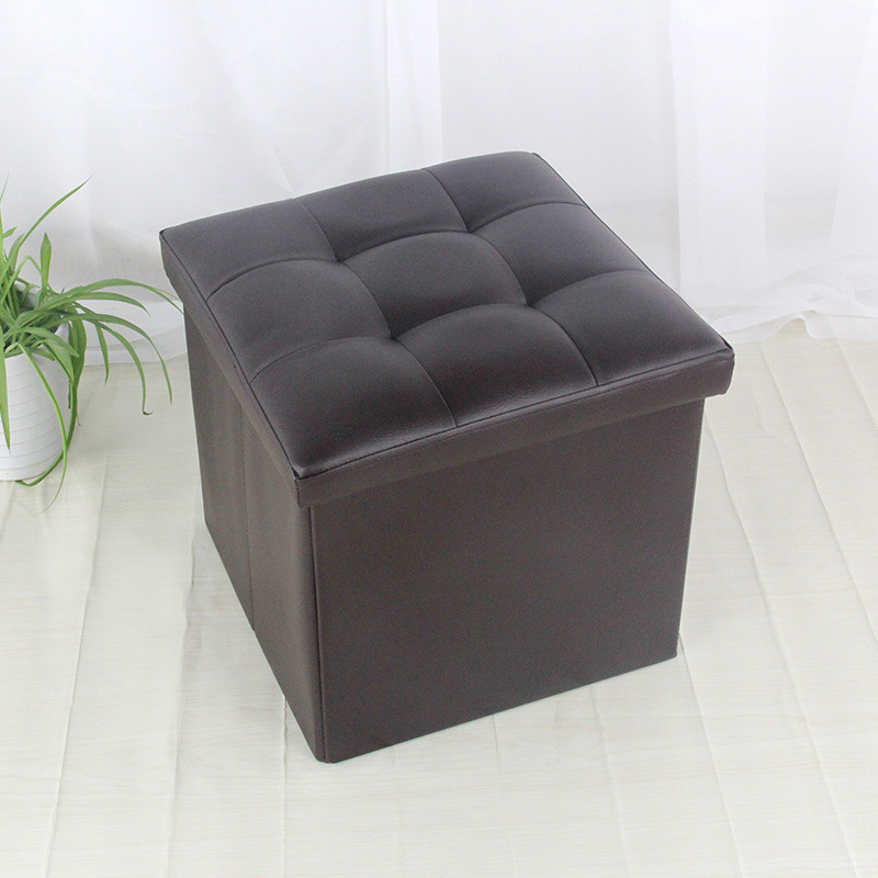 PU kožni minimalistički stolić za pohranu – kvadratna kutija za pohranu i sklopiva stolica za odrasle, E18. Dimenzije: 30x30x30 cm, 38x38x38 cm, 76x38x38 cm