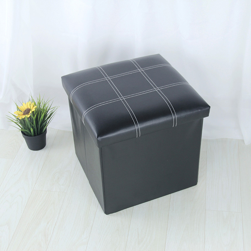 PU kožni minimalistički stolić za pohranu – kvadratna kutija za pohranu i sklopiva stolica za odrasle, E18. Dimenzije: 30x30x30 cm, 38x38x38 cm, 76x38x38 cm