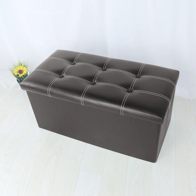 PU kožni minimalistički stolić za pohranu – kvadratna kutija za pohranu i sklopiva stolica za odrasle, E18. Dimenzije: 30x30x30 cm, 38x38x38 cm, 76x38x38 cm