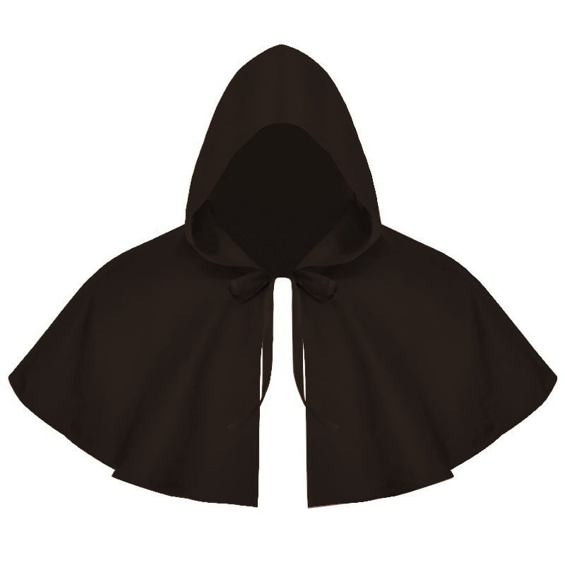 Plašt smrti za Halloween, s kapuljom, srednjovjekovni kratki plašt za cosplay