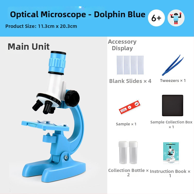 Microscop optic de înaltă definiție pentru copii, kit mini de biologie pentru elevi din învățământ primar și gimnazial