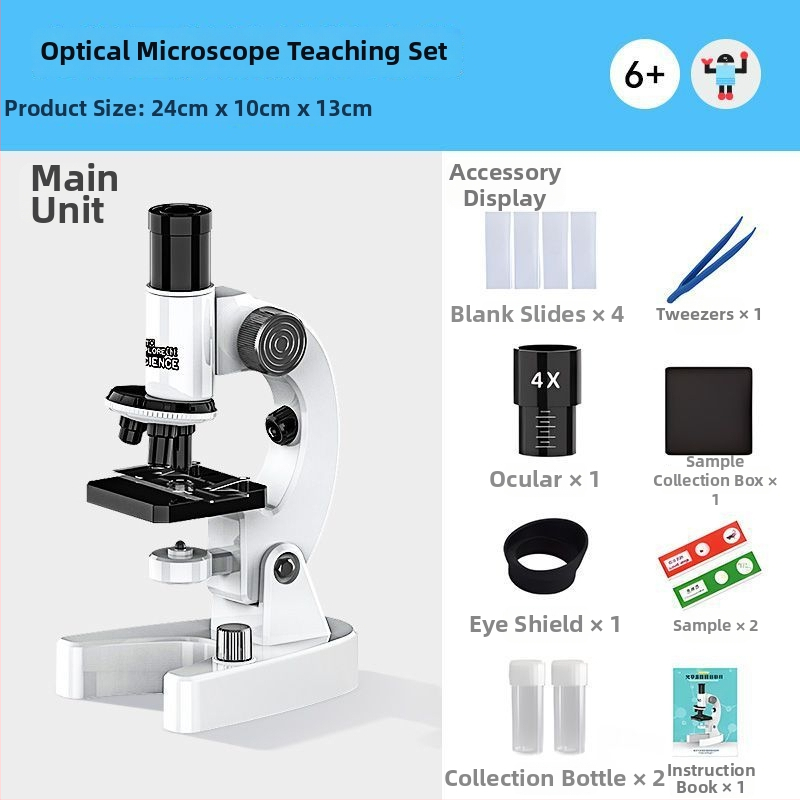 Microscop optic de înaltă definiție pentru copii, kit mini de biologie pentru elevi din învățământ primar și gimnazial