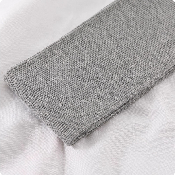 Női szürke függőleges csíkos termikus leggings fleece-béléssel, vastag kötésű, szoros