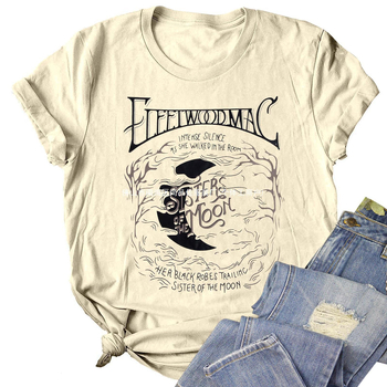 Ženski pamuk T-shirt s otiskom toplinskog transfera, kratki rukav, okrugli izrez, ležeran kroj, ljeto 2024
