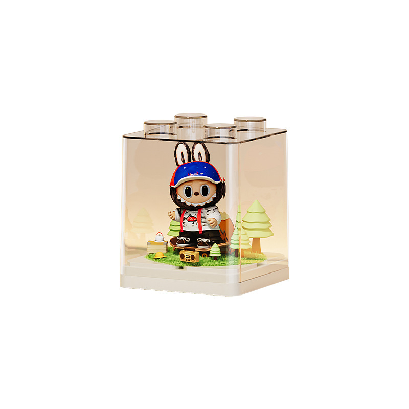 Prozirna akrilna vitrina s poklopcem za skladištenje blind box i LEGO igračaka – stolni organizator
