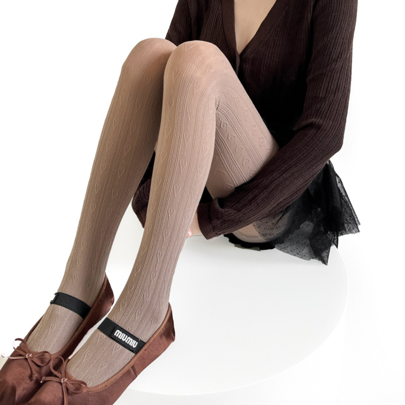 Őszi vékony női leggings függőleges szív mintával, Miu karcsúsító hatás, szürke és koffein színű harisnyanadrág téli szezonra.