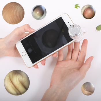 Microscop portabil pentru copii cu clips pentru telefon și iluminare LED, instrument științific manual