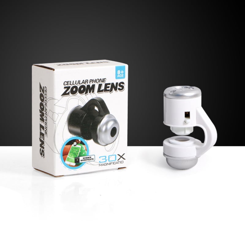 Microscop portabil pentru copii cu clips pentru telefon și iluminare LED, instrument științific manual