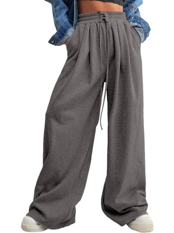Pantaloni sport casual pentru femei, talie cu șnur și elastic, croială lejeră – primăvară-vară